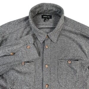 Porter & Ash Mens Long Sleeve Button‎ Up Flannel Shirt Herringbone Patter Size L